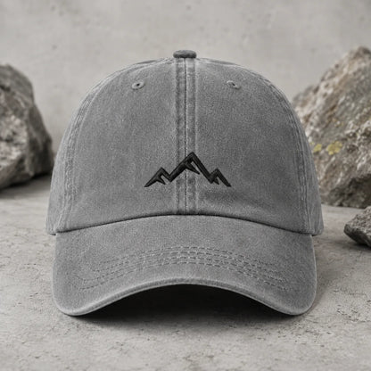 Minimalist Mountain Washed Cap - washed cap - in use