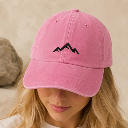 Minimalist Mountain Washed Cap - washed cap - side view