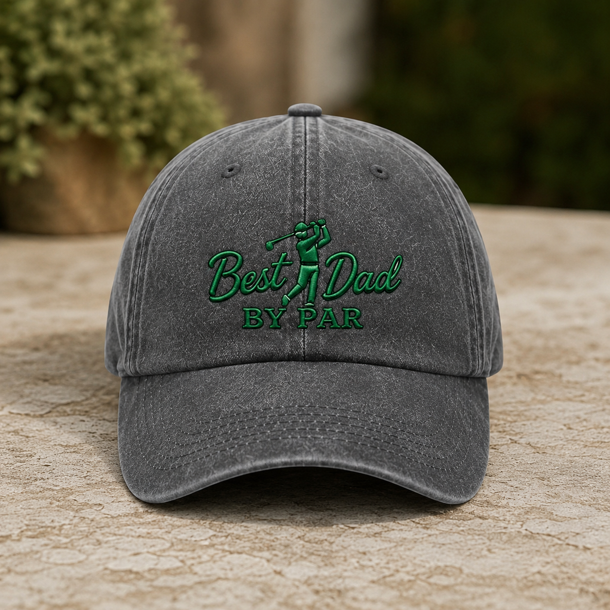 Best Dad By Par Washed Cap, Golf Father Hat for Father's Day
