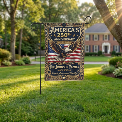 America's 250th Anniversary Garden Flag, Patriotic 1776-2026 Eagle Decor, Custom Family Yard Sign