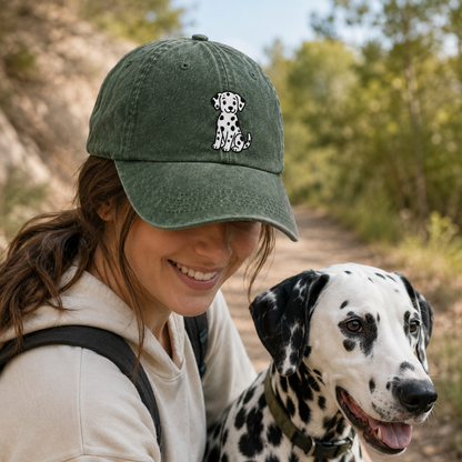 Dalmatian Daisy Washed Cap - Washed Cap - front view