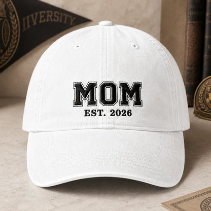Mom Est. 2026 Washed Cap - washed cap - lifestyle