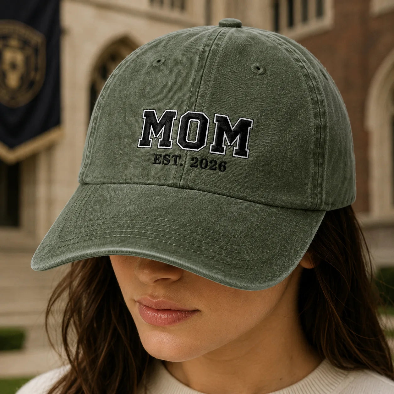 Mom Est. 2026 Washed Cap - washed cap - styled