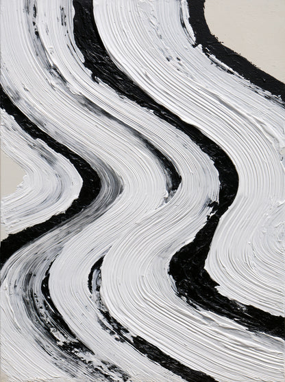 Monochrome Abstract Wall Art - Wall Art Decor - front view - monochrome abstract wall art, black white wall decor