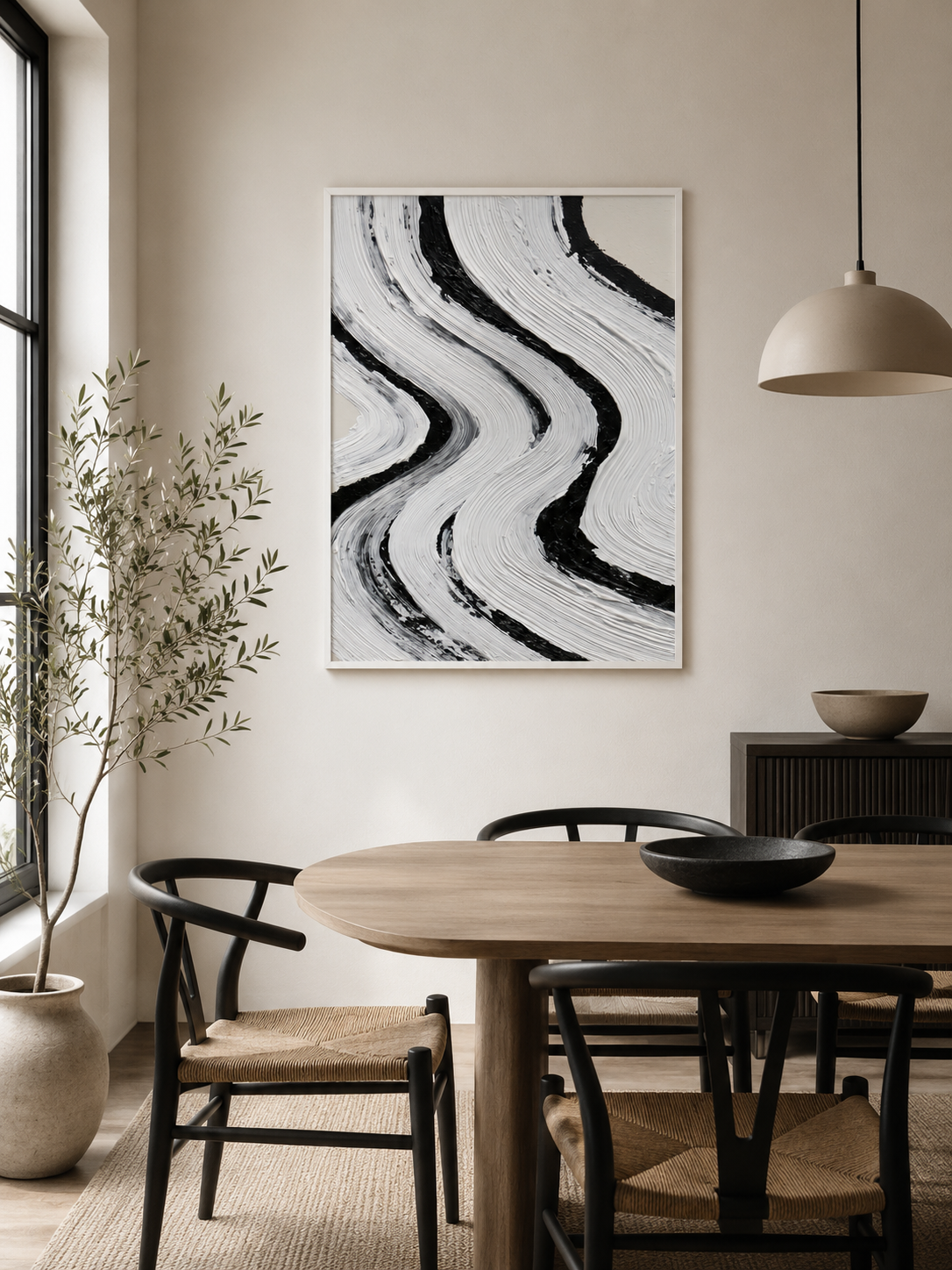Monochrome Abstract Wall Art - Wall Art Decor - close-up - monochrome abstract wall art, black white wall decor