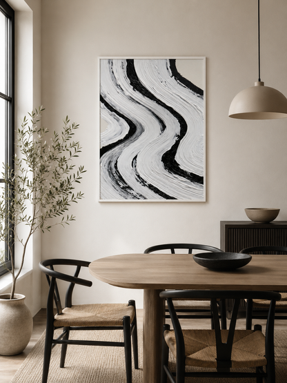 Monochrome Abstract Wall Art - Wall Art Decor - close-up - monochrome abstract wall art, black white wall decor