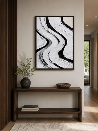 Monochrome Abstract Wall Art - Wall Art Decor - alternate angle - monochrome abstract wall art, black white wall decor