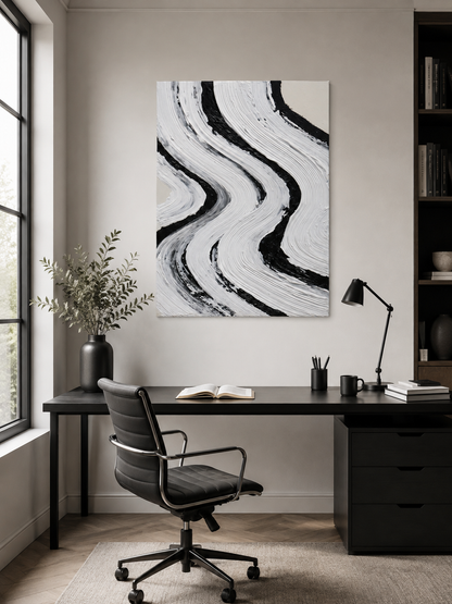 Monochrome Abstract Wall Art - Wall Art Decor - packaging - monochrome abstract wall art, black white wall decor