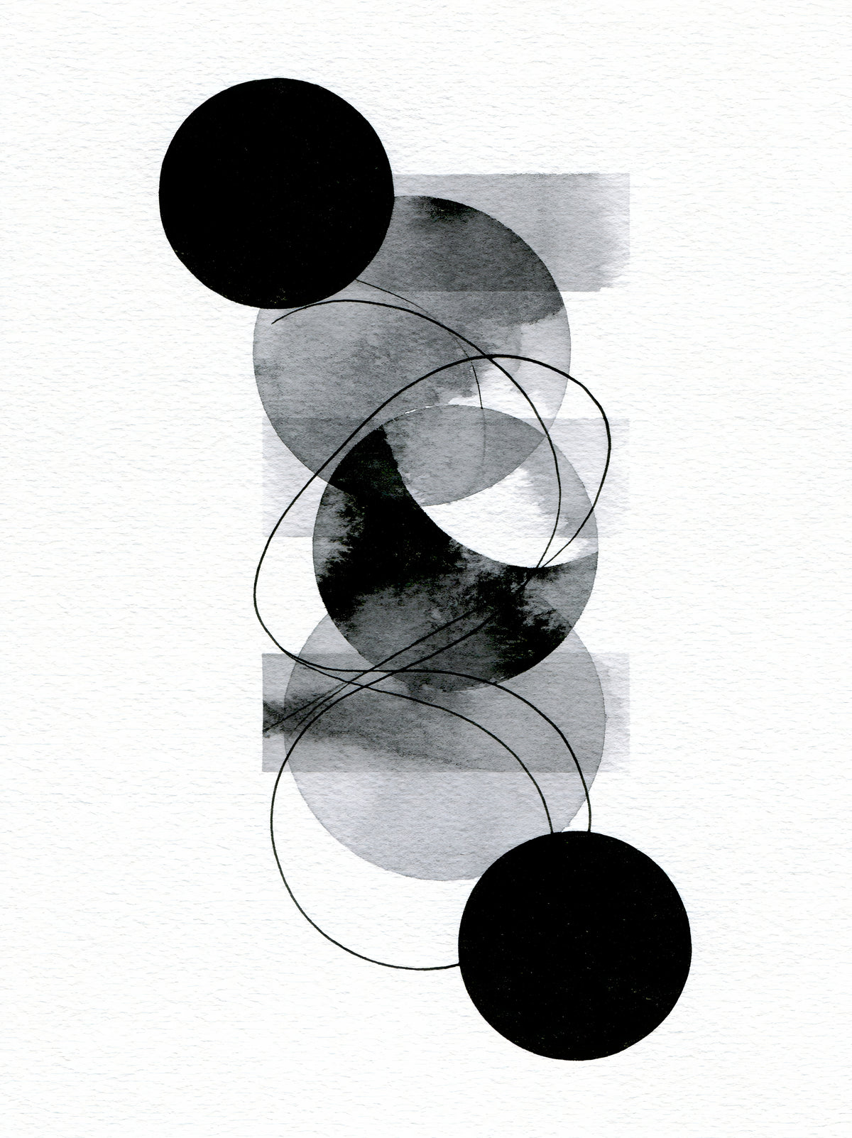 Monochrome Geometric Wall Art - Wall Art Decor - front view - monochrome geometric wall art, black gray abstract