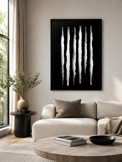 Monochrome Minimalist Wall Art - Wall Art Decor - detail view - monochrome minimalist wall art, black white art print