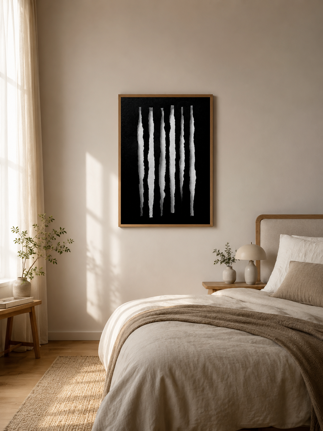 Monochrome Minimalist Wall Art - Wall Art Decor - lifestyle shot - monochrome minimalist wall art, black white art print