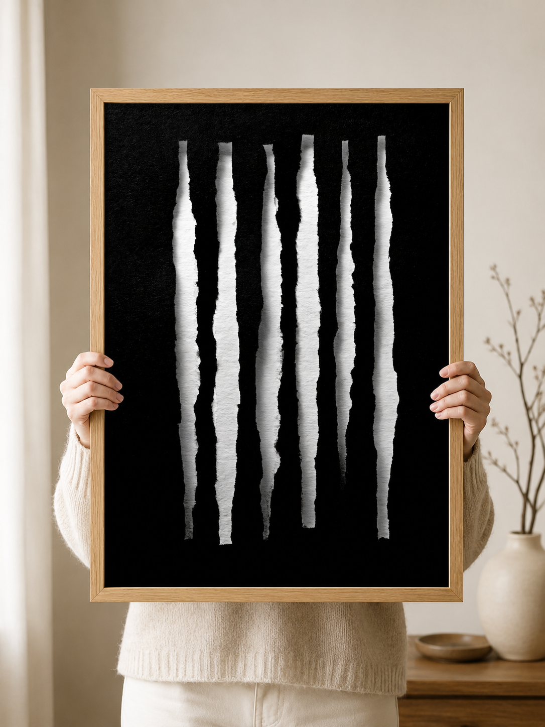 Monochrome Minimalist Wall Art - Wall Art Decor - front view - monochrome minimalist wall art, black white art print