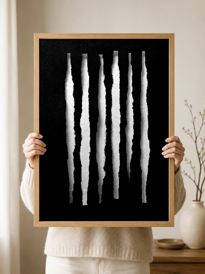Monochrome Minimalist Wall Art - Wall Art Decor - front view - monochrome minimalist wall art, black white art print