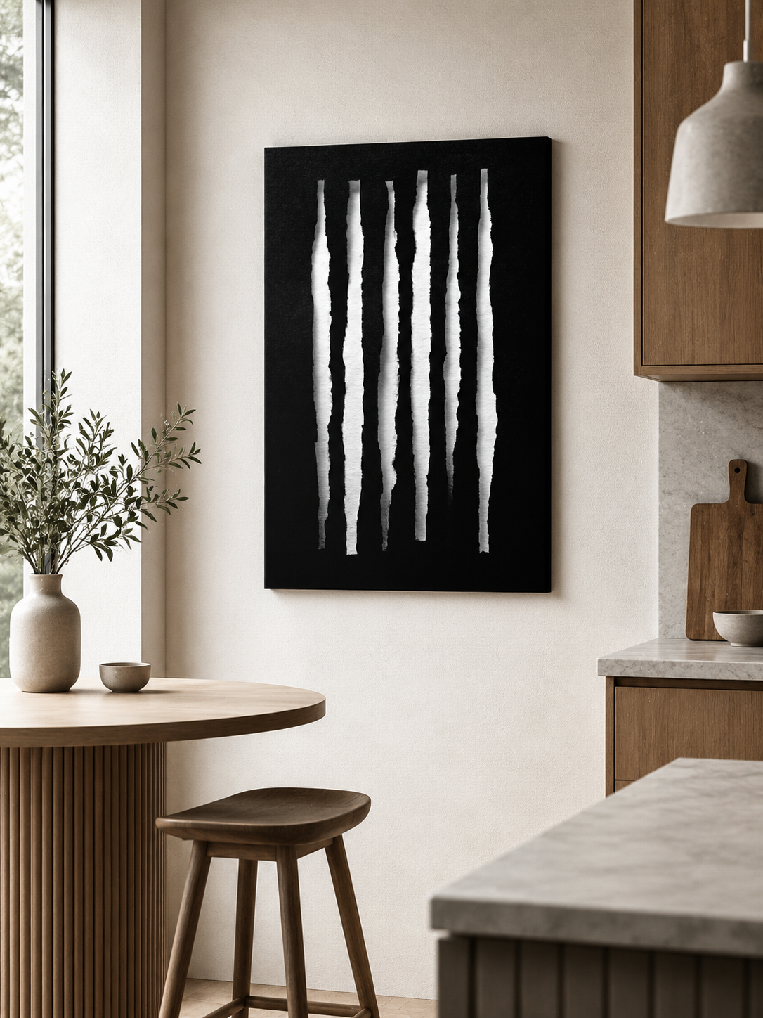 Monochrome Minimalist Wall Art - Wall Art Decor - detail view - monochrome minimalist wall art, black white art print