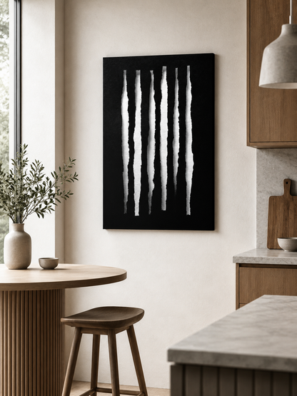 Monochrome Minimalist Wall Art - Wall Art Decor - detail view - monochrome minimalist wall art, black white art print