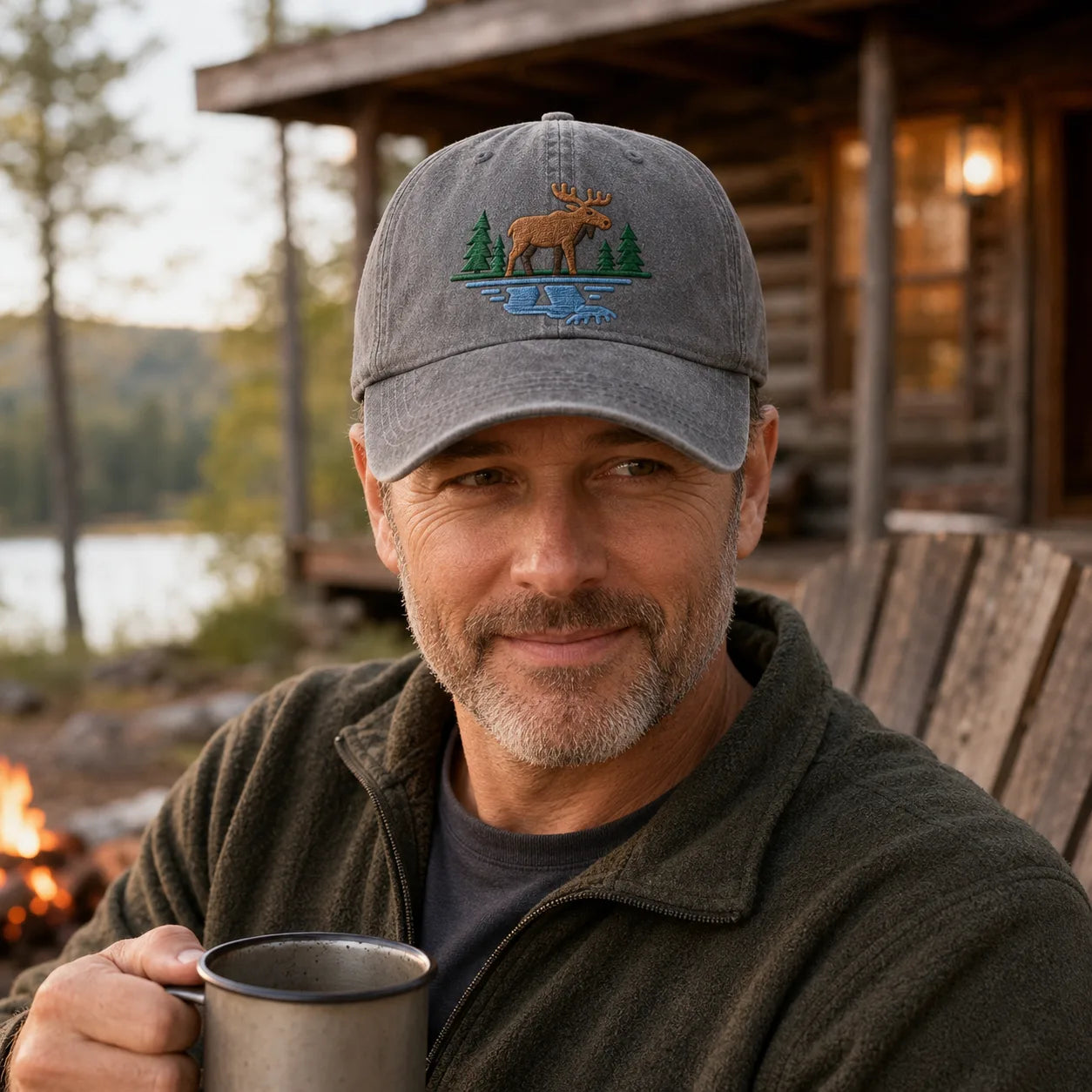 Moose Lake Washed Cap - washed cap - detail