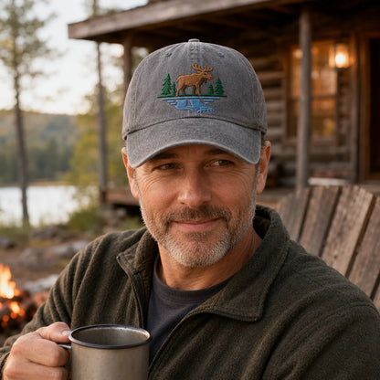 Moose Lake Washed Cap - washed cap - detail