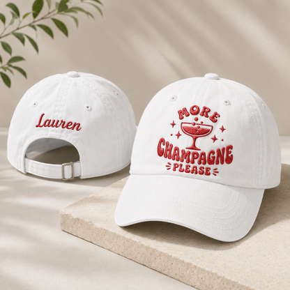 More Champagne Please Washed Cap - Washed Cap - front view