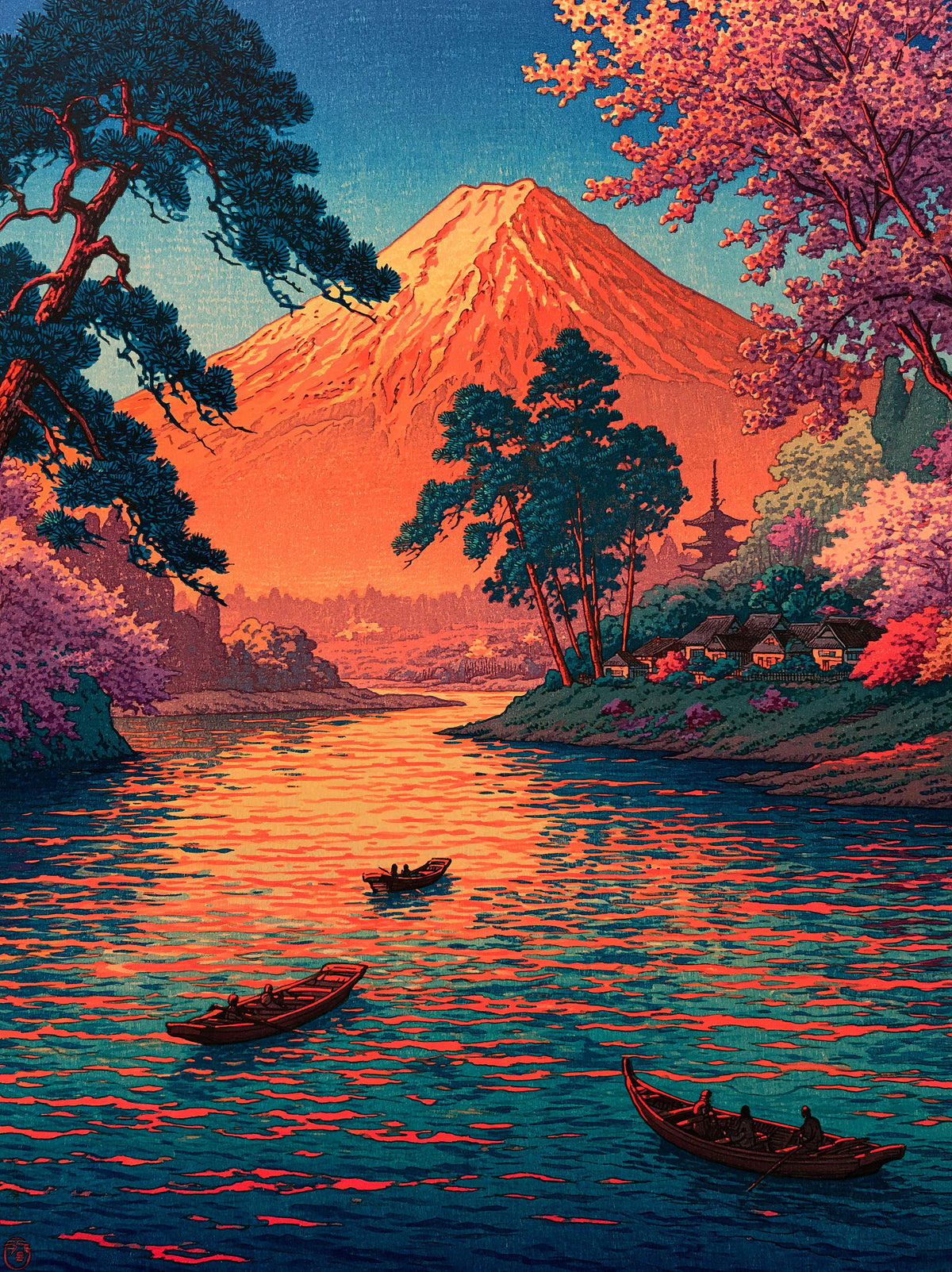 Mount Fuji Art Print - Wall Art Decor - front view - mount fuji art print, mount fuji decor