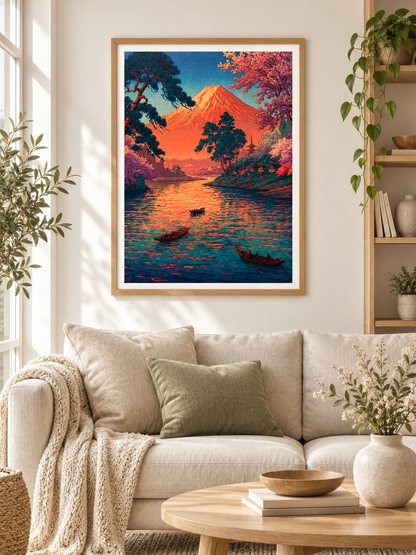 Mount Fuji Art Print - Wall Art Decor - detail view - mount fuji art print, mount fuji decor