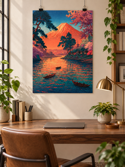 Mount Fuji Art Print - Wall Art Decor - close-up - mount fuji art print, mount fuji decor