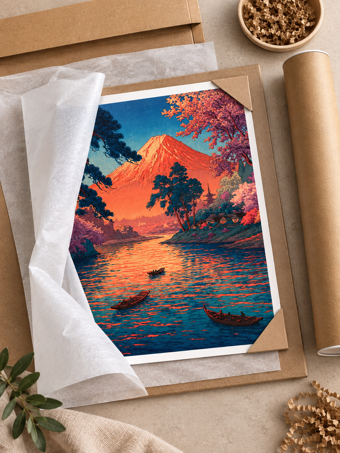 Mount Fuji Art Print - Wall Art Decor - front view - mount fuji art print, mount fuji decor
