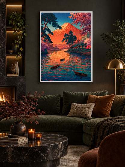 Mount Fuji Art Print - Wall Art Decor - detail view - mount fuji art print, mount fuji decor