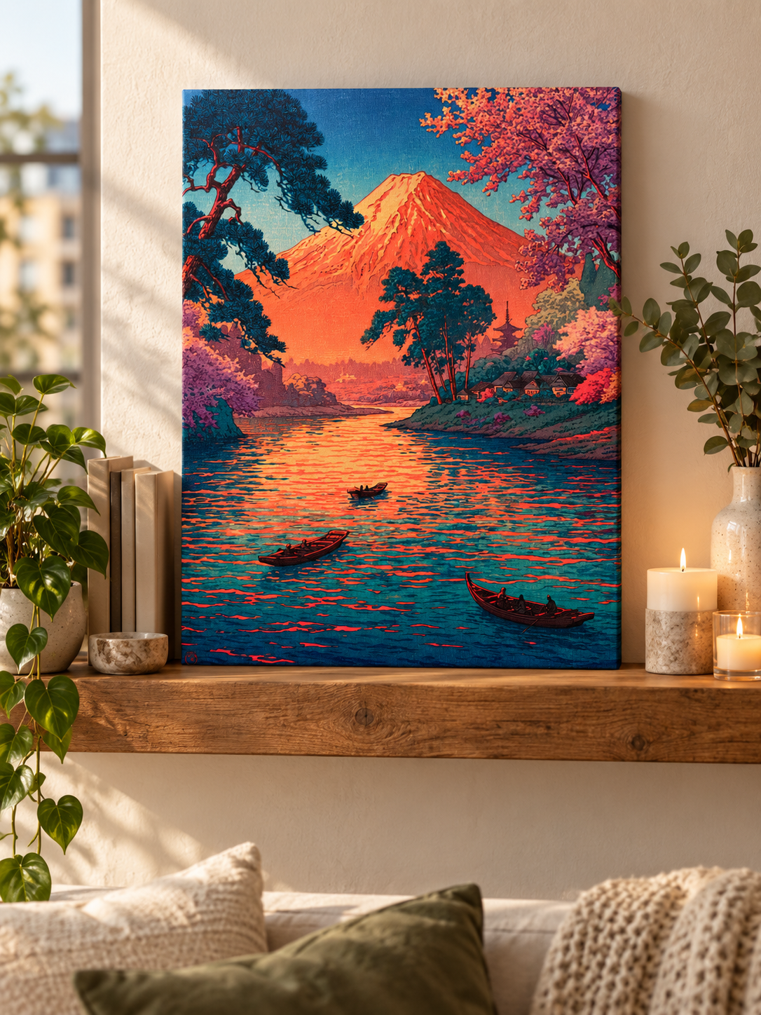 Mount Fuji Art Print - Wall Art Decor - lifestyle shot - mount fuji art print, mount fuji decor