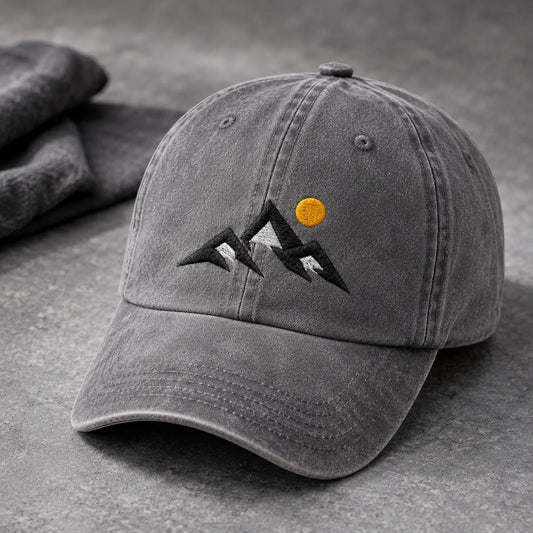 Mountain Sunset Washed Cap - washed cap - front view