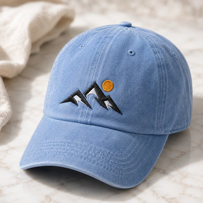 Mountain Sunset Washed Cap - washed cap - in use
