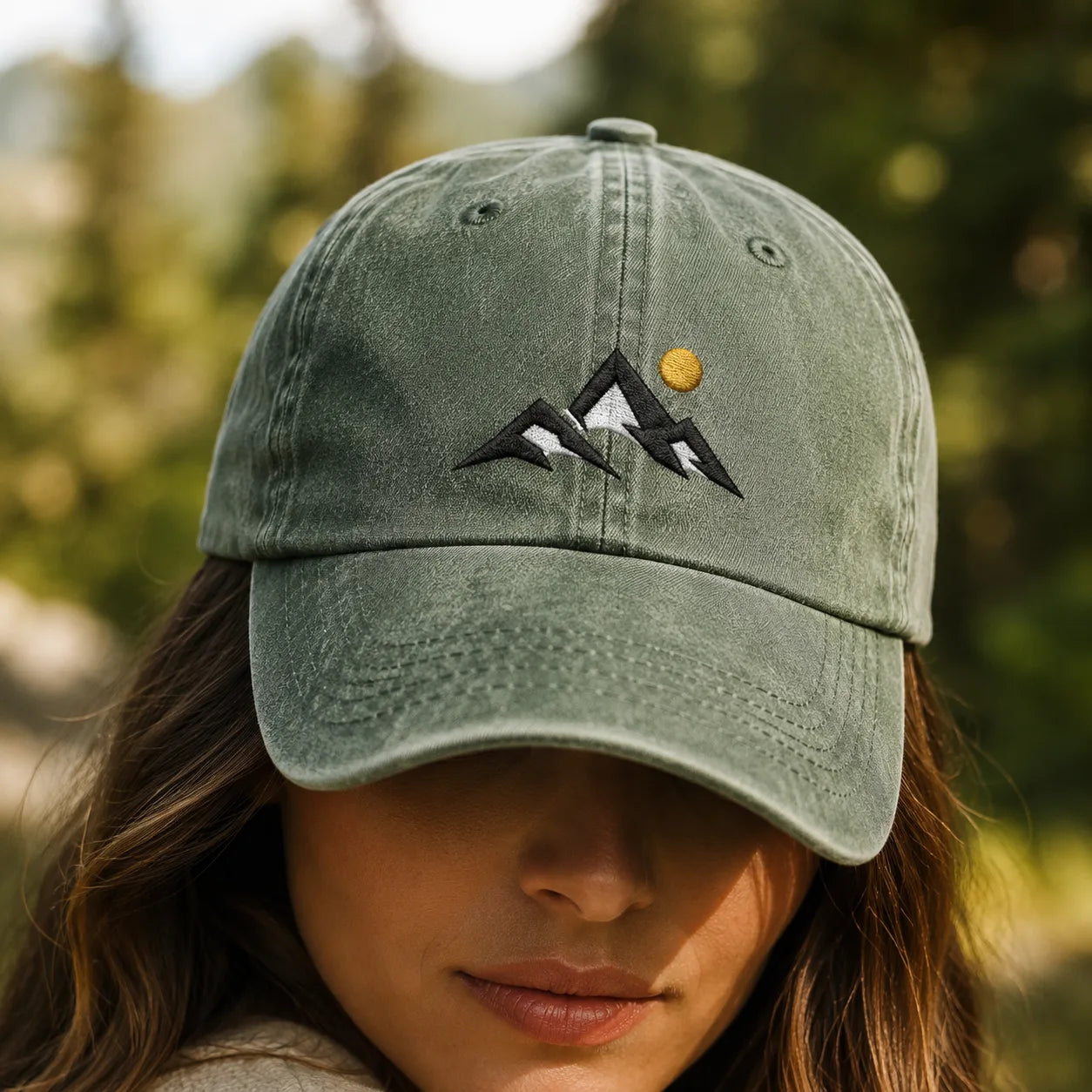 Mountain Sunset Washed Cap - washed cap - styled