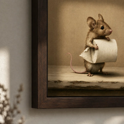 Mouse Holding Toilet Paper Wall Art Decor - Wall Art Decor - packaging