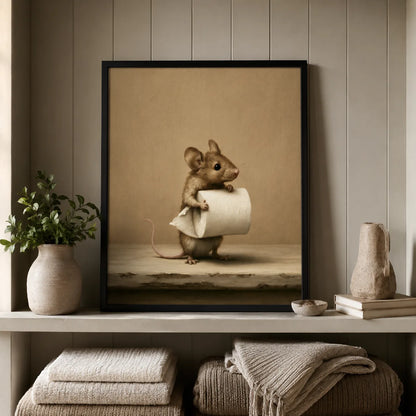 Mouse Holding Toilet Paper Wall Art Decor - Wall Art Decor - view 11