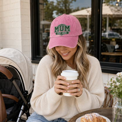 Mum Est 2026 Embroidered Washed Cap - Washed Cap - alternate angle
