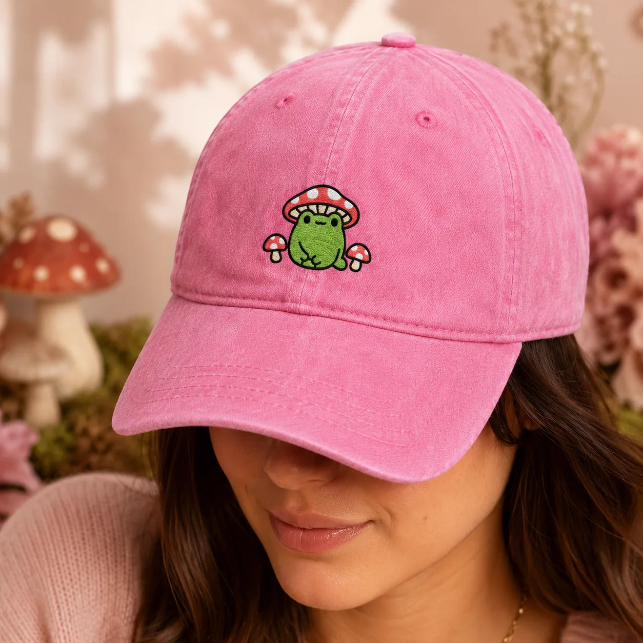Mushroom Frog Washed Cap - washed cap - alternate angle