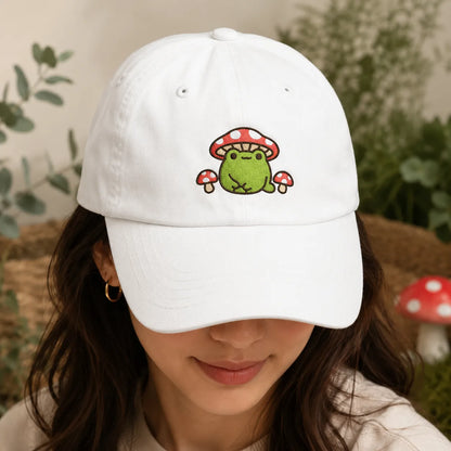 Mushroom Frog Washed Cap - washed cap - detail