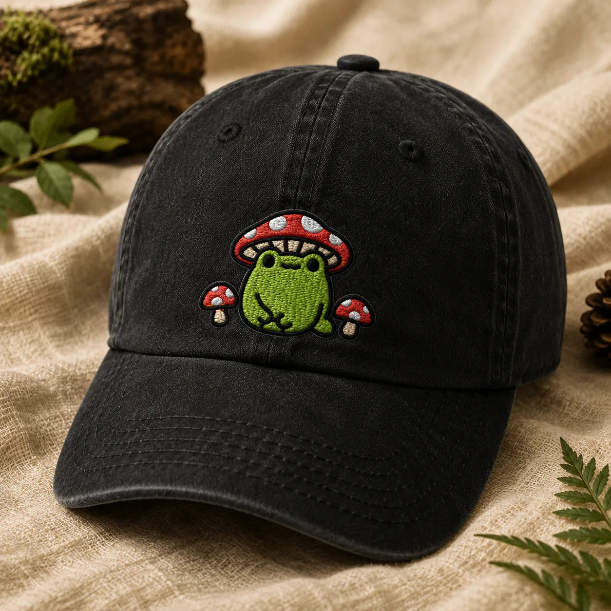 Mushroom Frog Washed Cap - washed cap - lifestyle