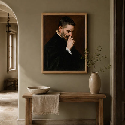 Mustached Man Holding Nose Wall Art Decor - Wall Art Decor - alternate angle