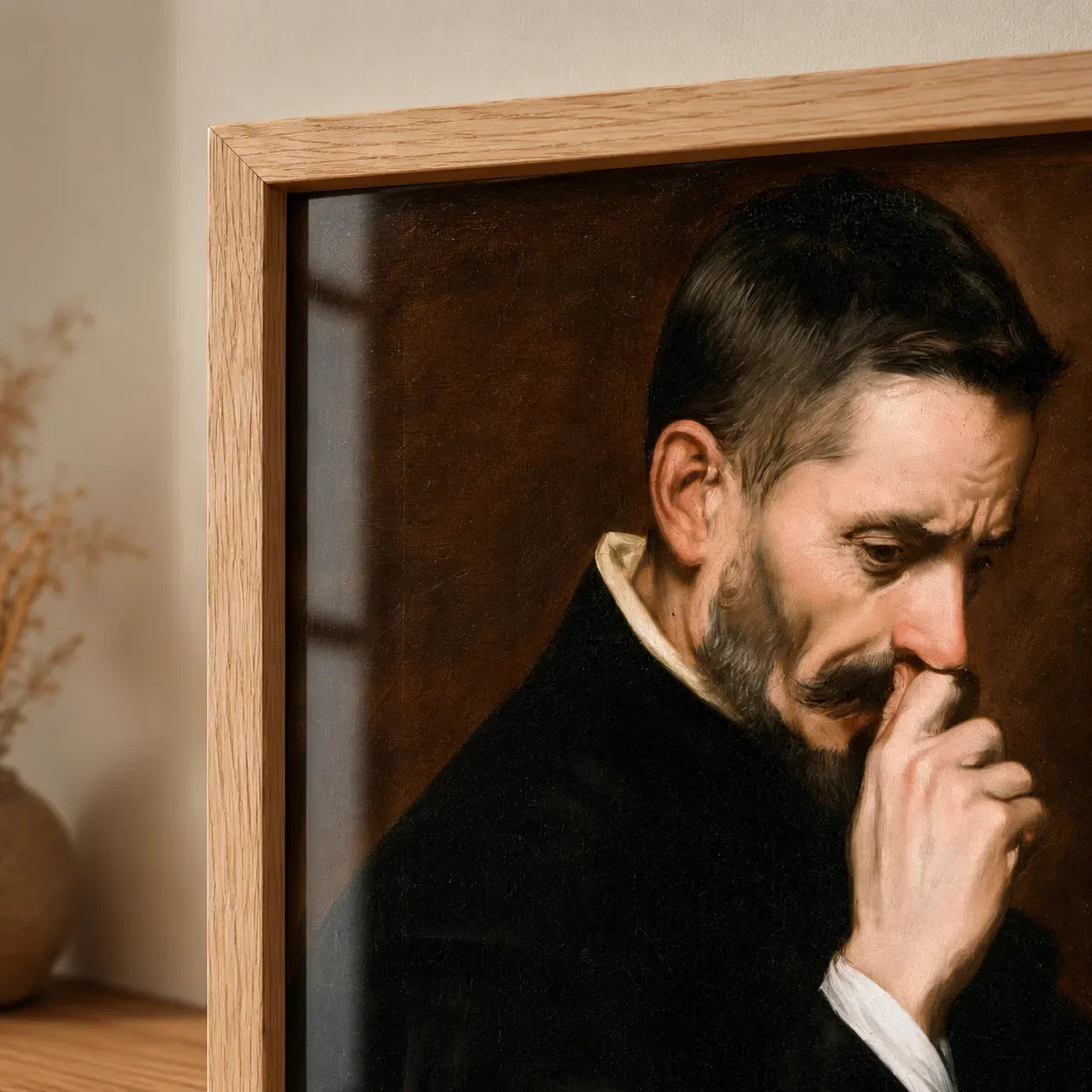 Mustached Man Holding Nose Wall Art Decor - Wall Art Decor - packaging