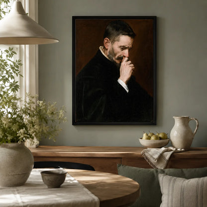 Mustached Man Holding Nose Wall Art Decor - Wall Art Decor - styled