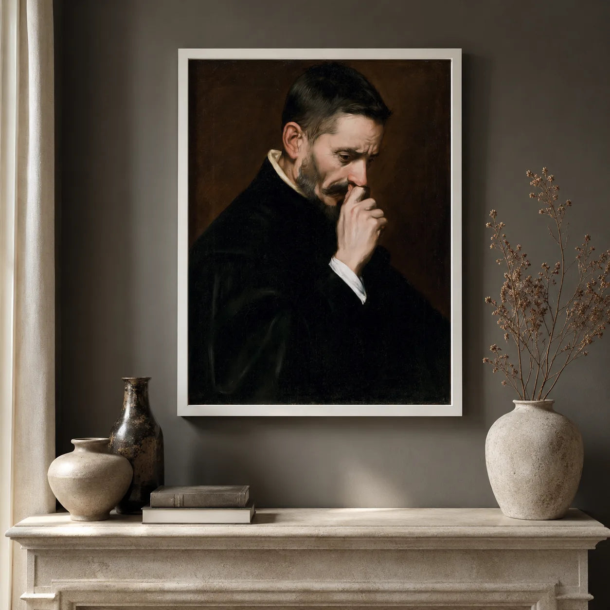Mustached Man Holding Nose Wall Art Decor - Wall Art Decor - view 11