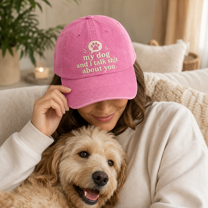 My Dog Talks Shit Washed Cap - Washed Cap - alternate angle