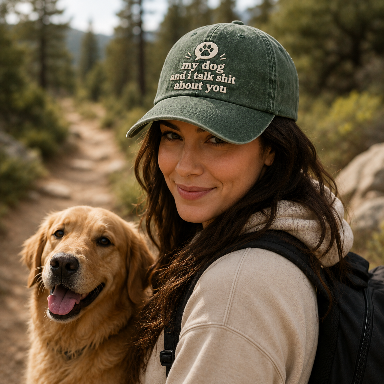 My Dog Talks Shit Washed Cap - Washed Cap - detail