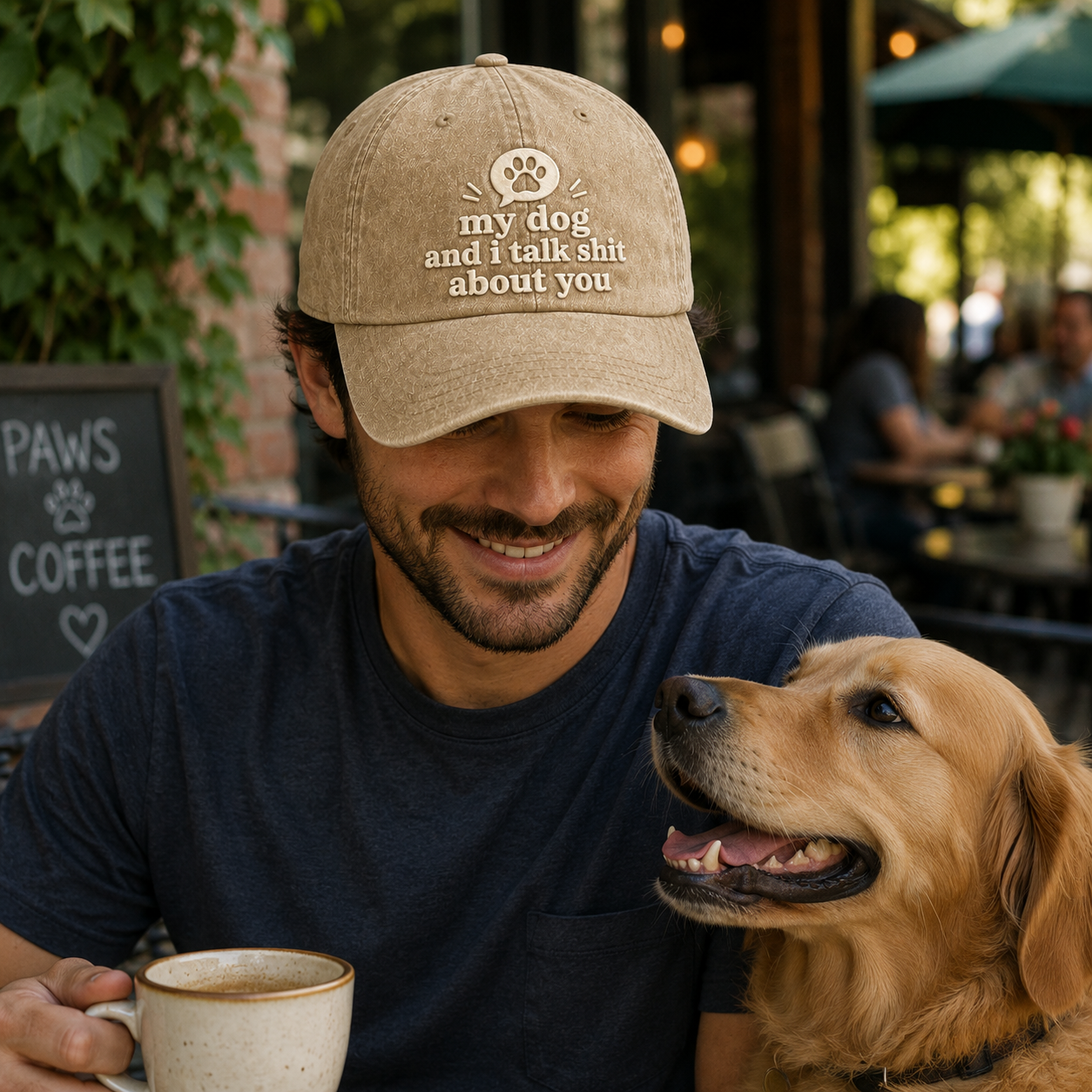 My Dog Talks Shit Washed Cap - Washed Cap - lifestyle