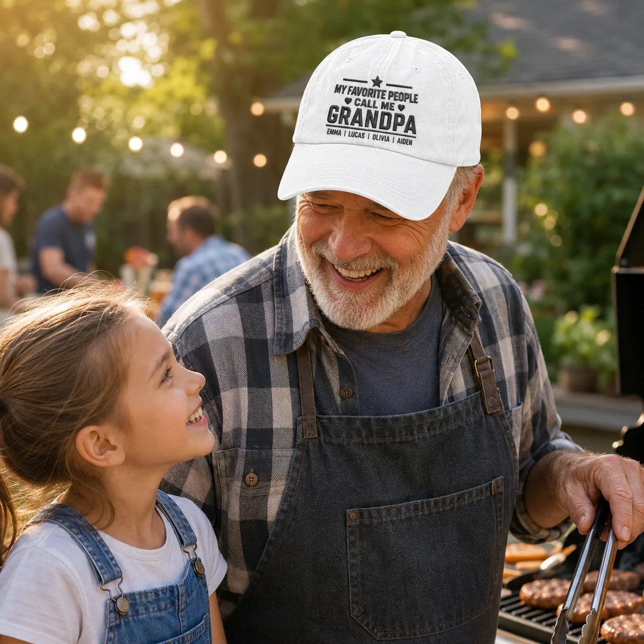 My Favorite People Call Me Grandpa Birthday Washed Cap - washed cap - alternate angle