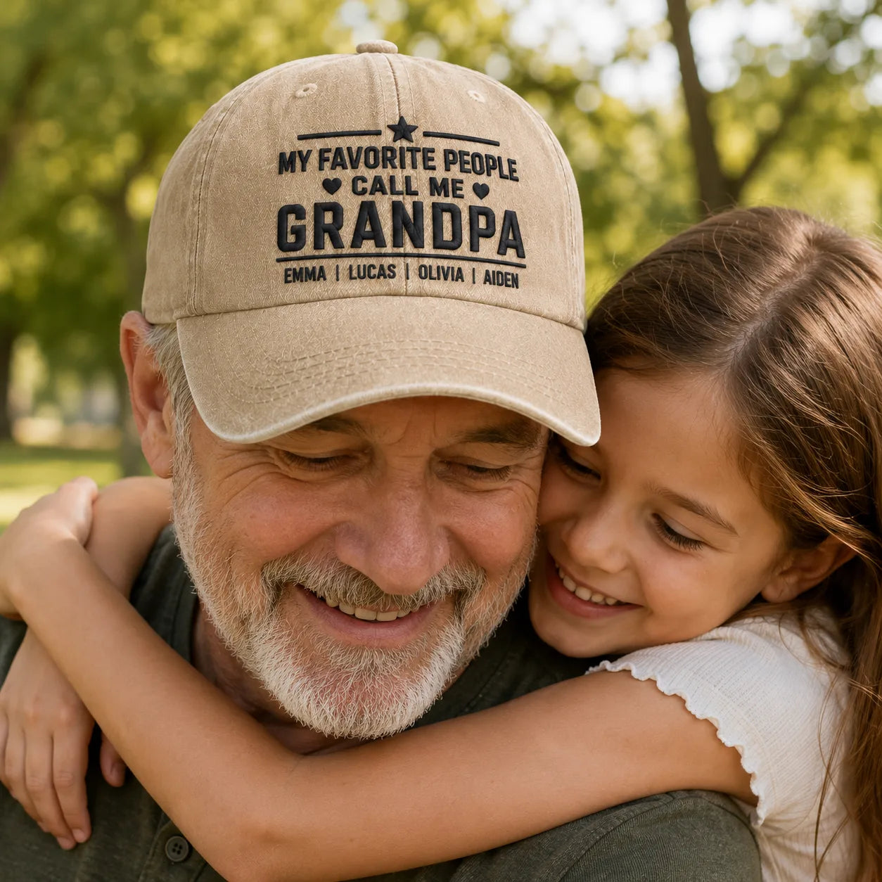 My Favorite People Call Me Grandpa Birthday Washed Cap - washed cap - side view