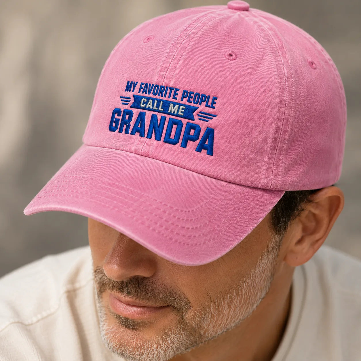 My Favorite People Call Me Grandpa Washed Cap - washed cap - alternate angle
