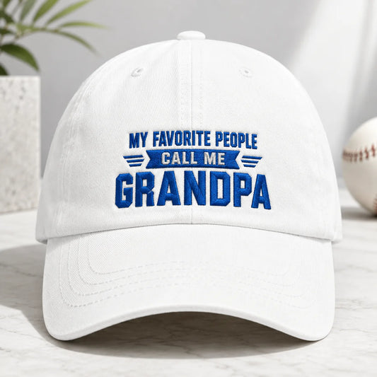 My Favorite People Call Me Grandpa Washed Cap - washed cap - front view