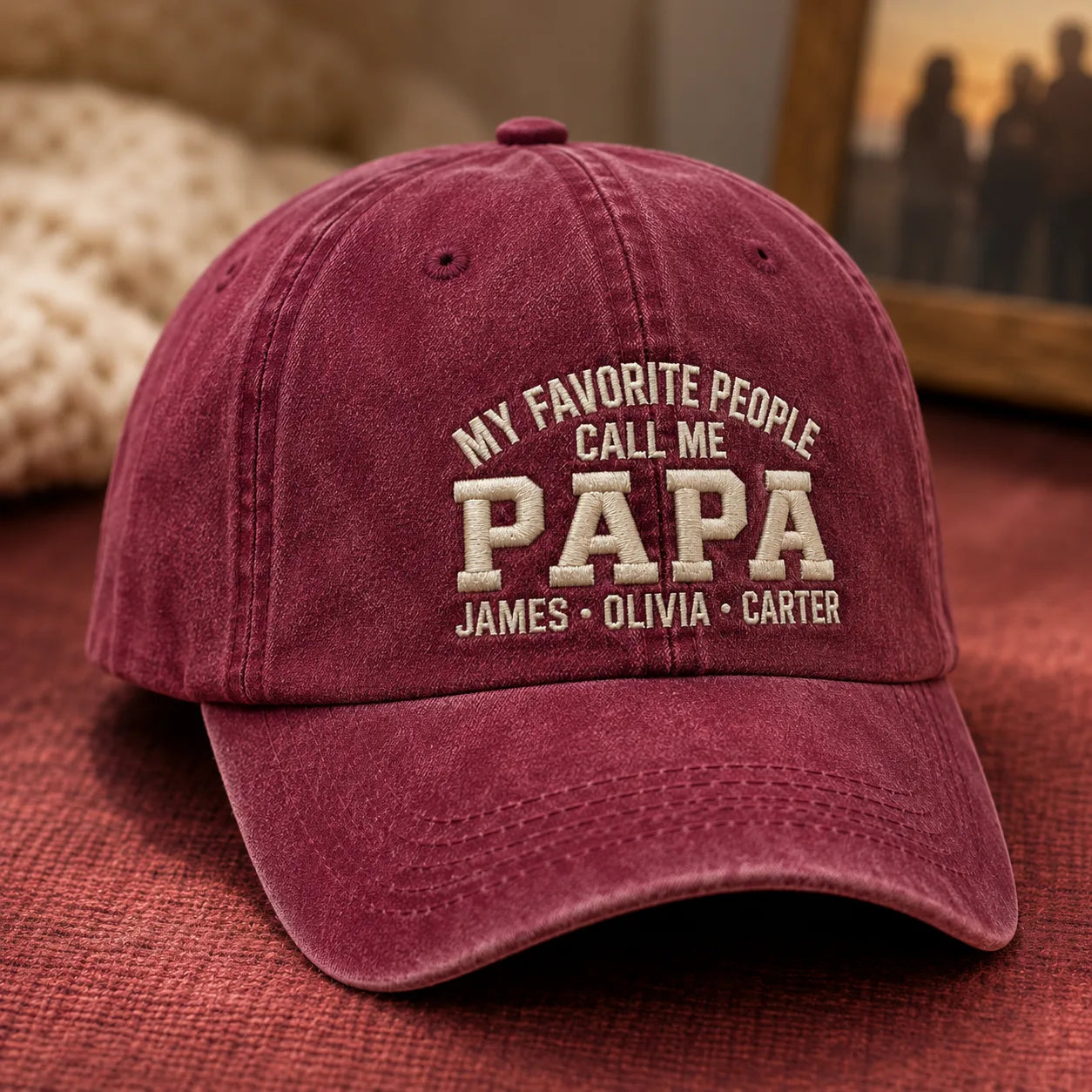 My Favorite People Call Me Papa Adjustable Washed Cap - washed cap - in use