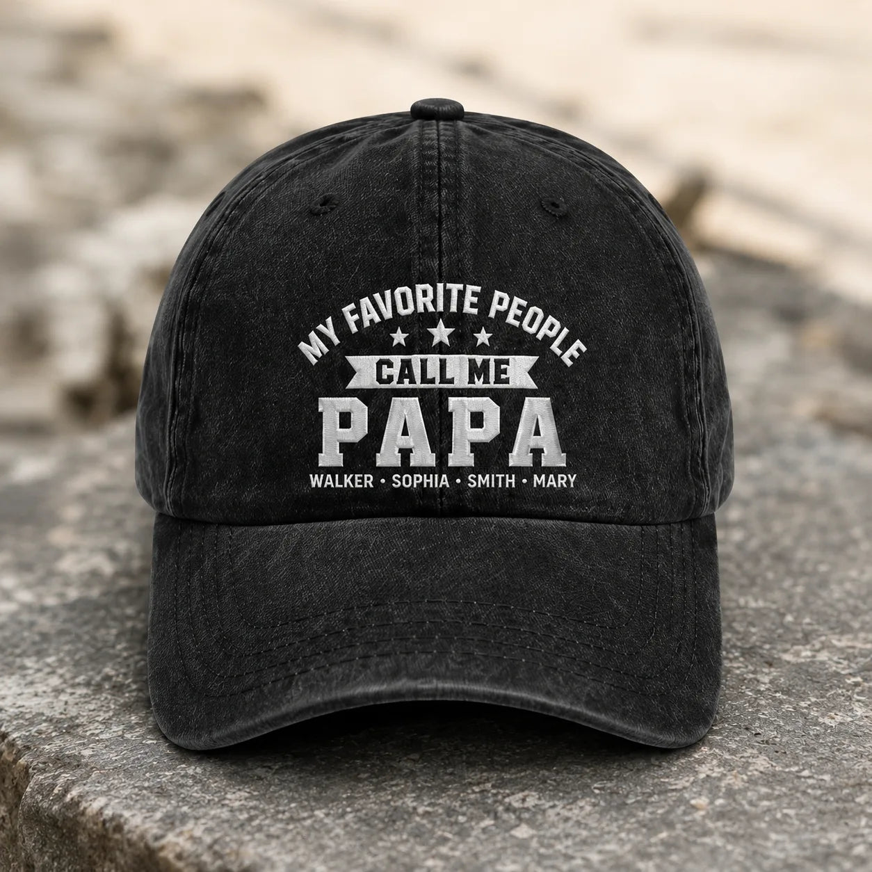 My Favorite People Call Me Papa Personalized Washed Cap - washed cap - lifestyle